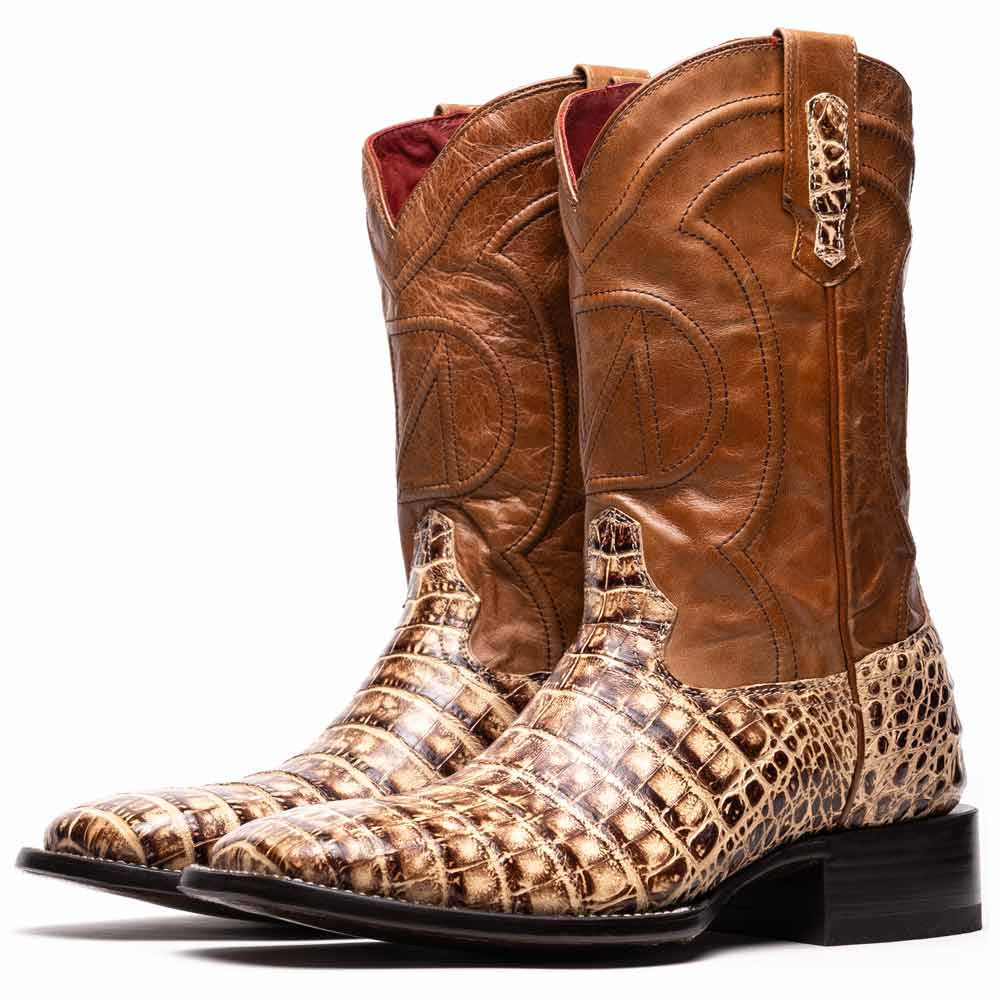 Tucson Genuine Caiman Belly Skin Stone Orix Cowboy Boot | Marco Di Milano Western Boots