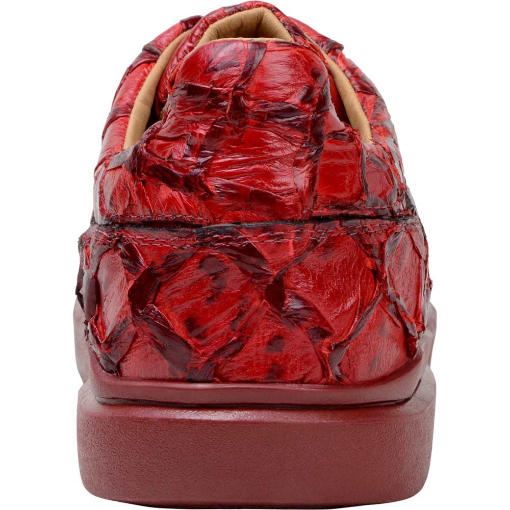 Belvedere Kingstone Red Men’s Genuine Pirarucu Sneakers