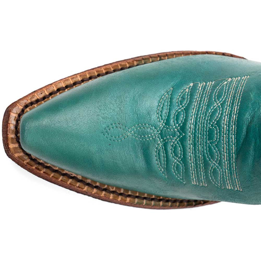 Ferrini Women’s Mae Stoe Turquoise Square Toe Leather Cowboy Boots
