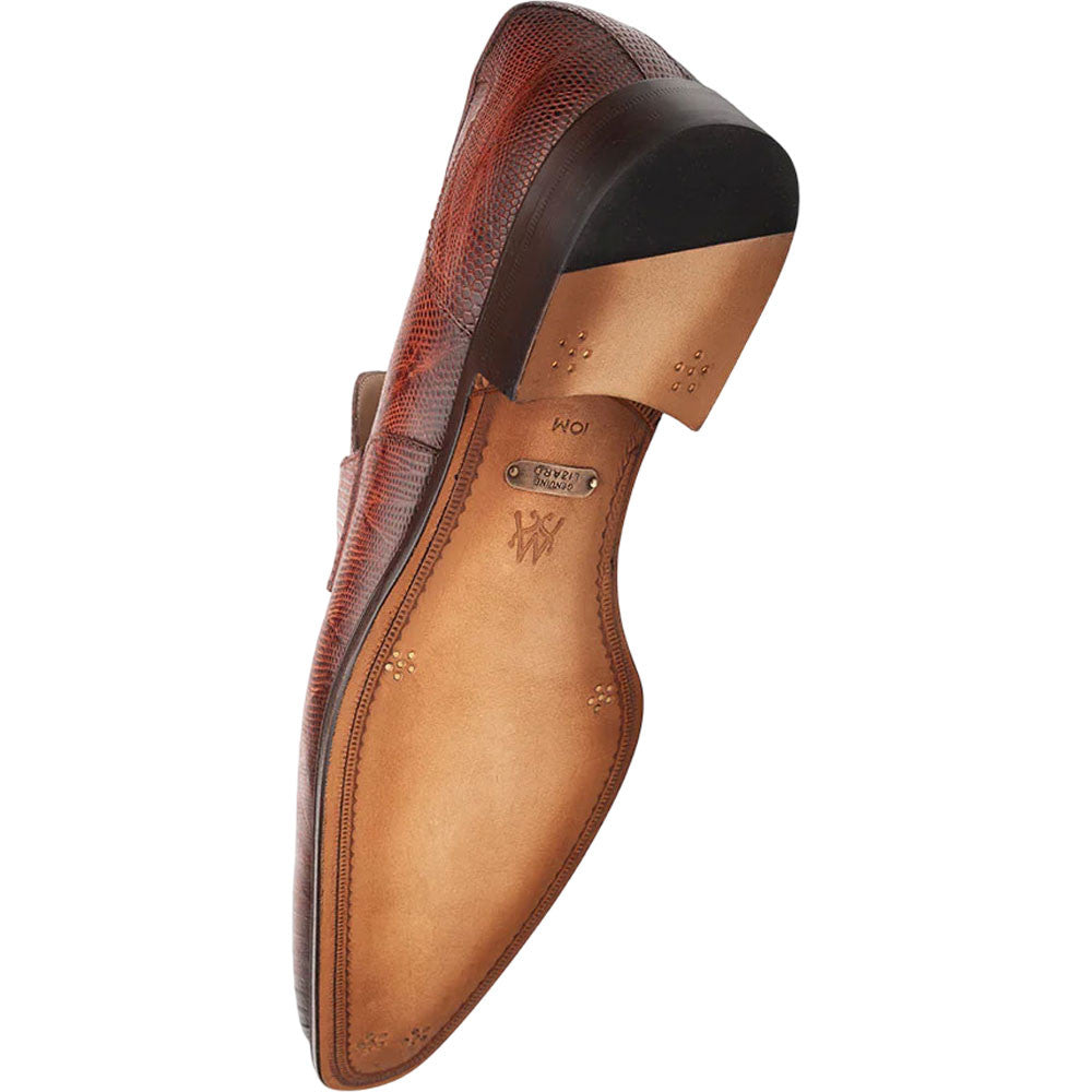 Mezlan Mayor Sport Genuine Lizard Penny Loafer - Hand-Burnished Handmade Spanish Exotic Loafer