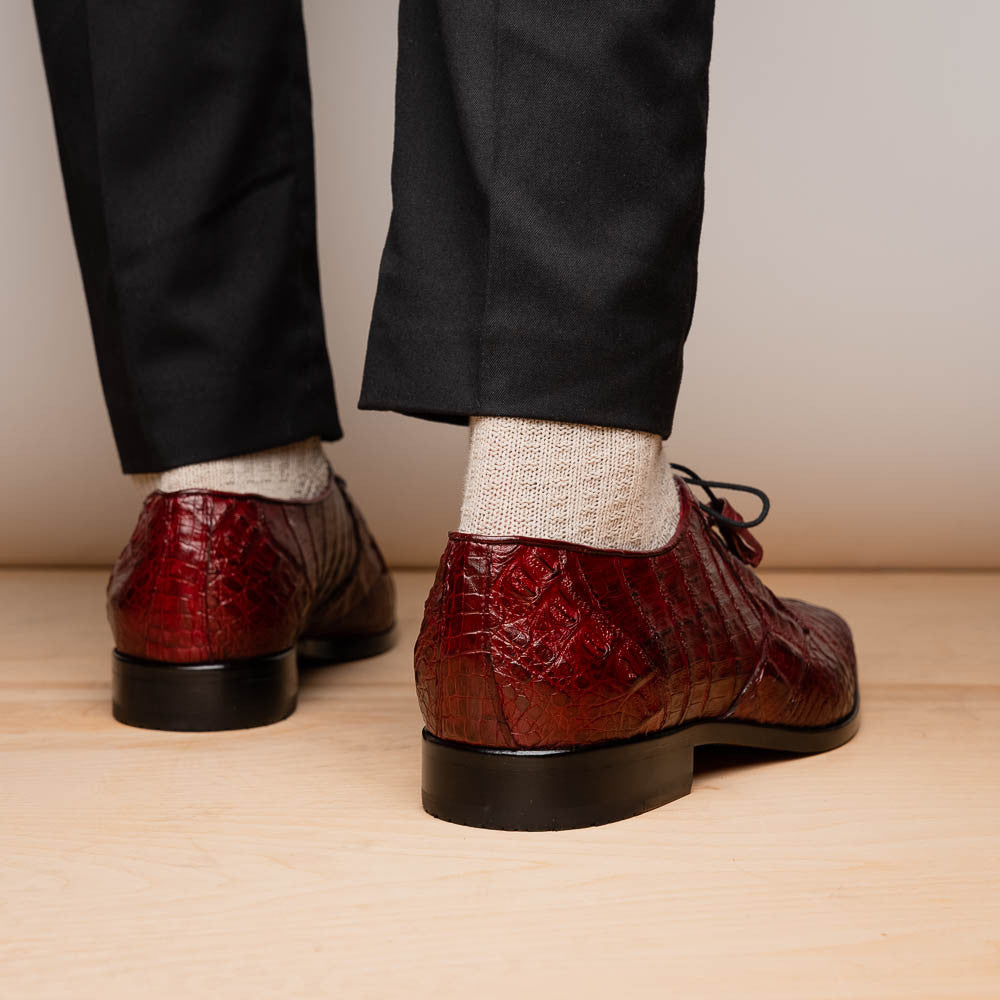 Marco Di Milano Lacio Derby Wine Caiman Shoes