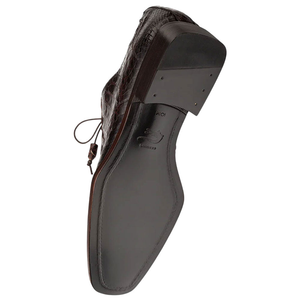 Mezlan of Spain Ugo Genuine Crocodile Skin Lace Up Dress Shoes in Brown