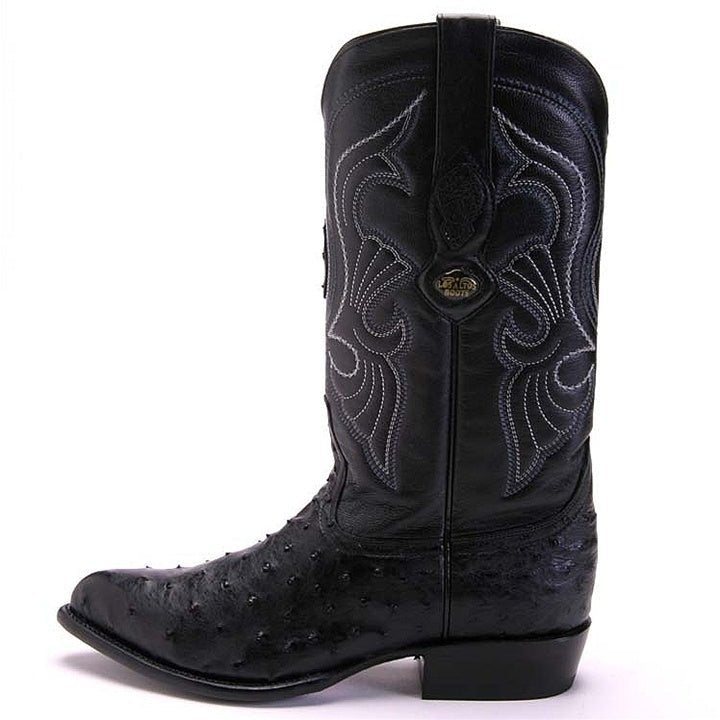 Los Altos Men's Black Genuine Full Quill Ostrich Boots - shoeclassix.com