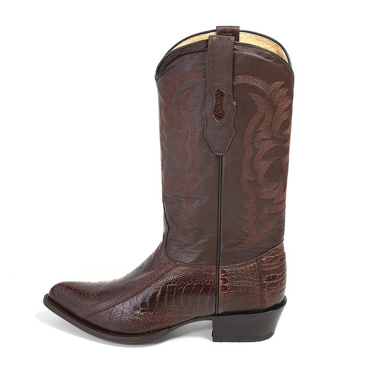 Los Altos Men’s Brown Ostrich Leg Boots - shoeclassix.com