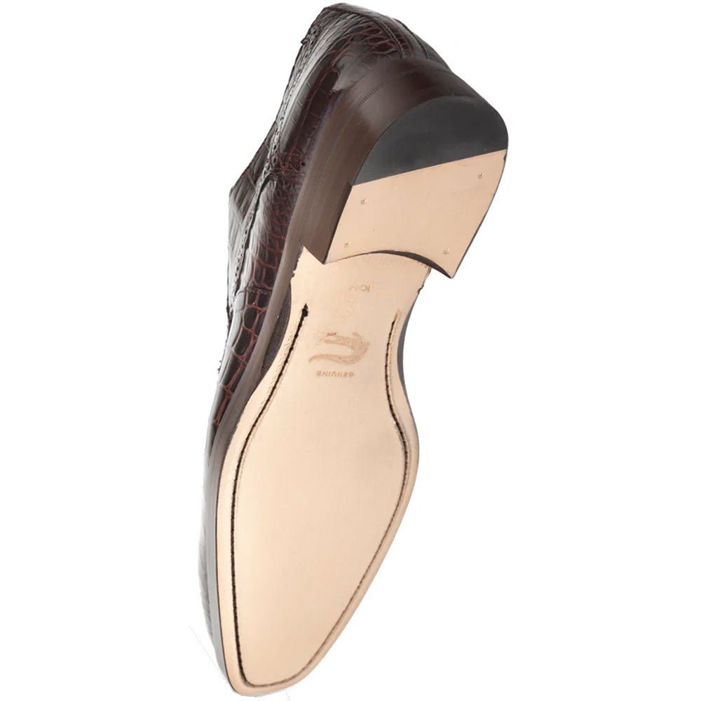 Mezlan Men's Genuine Alligator Brown Derby Lace - Up Shoes - shoeclassix.com