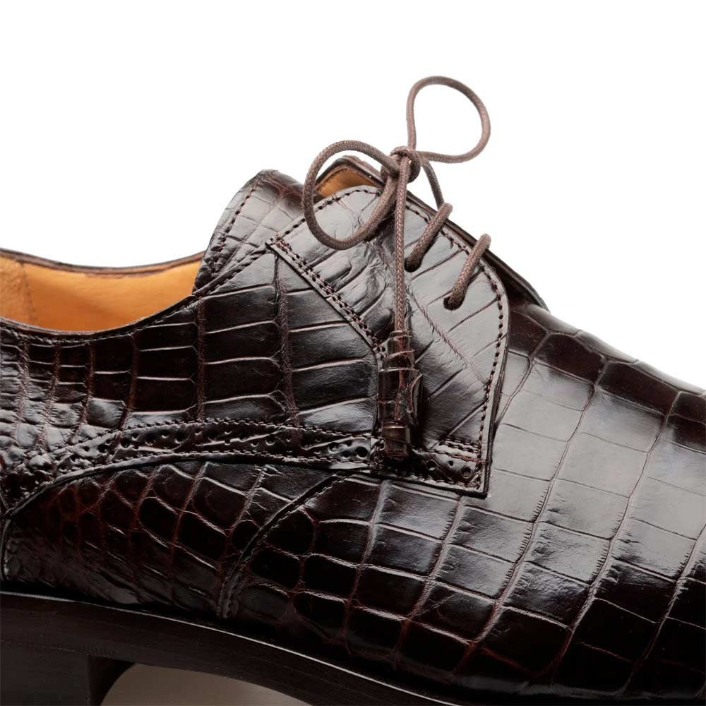 Mezlan Men's Genuine Alligator Brown Derby Lace - Up Shoes - shoeclassix.com