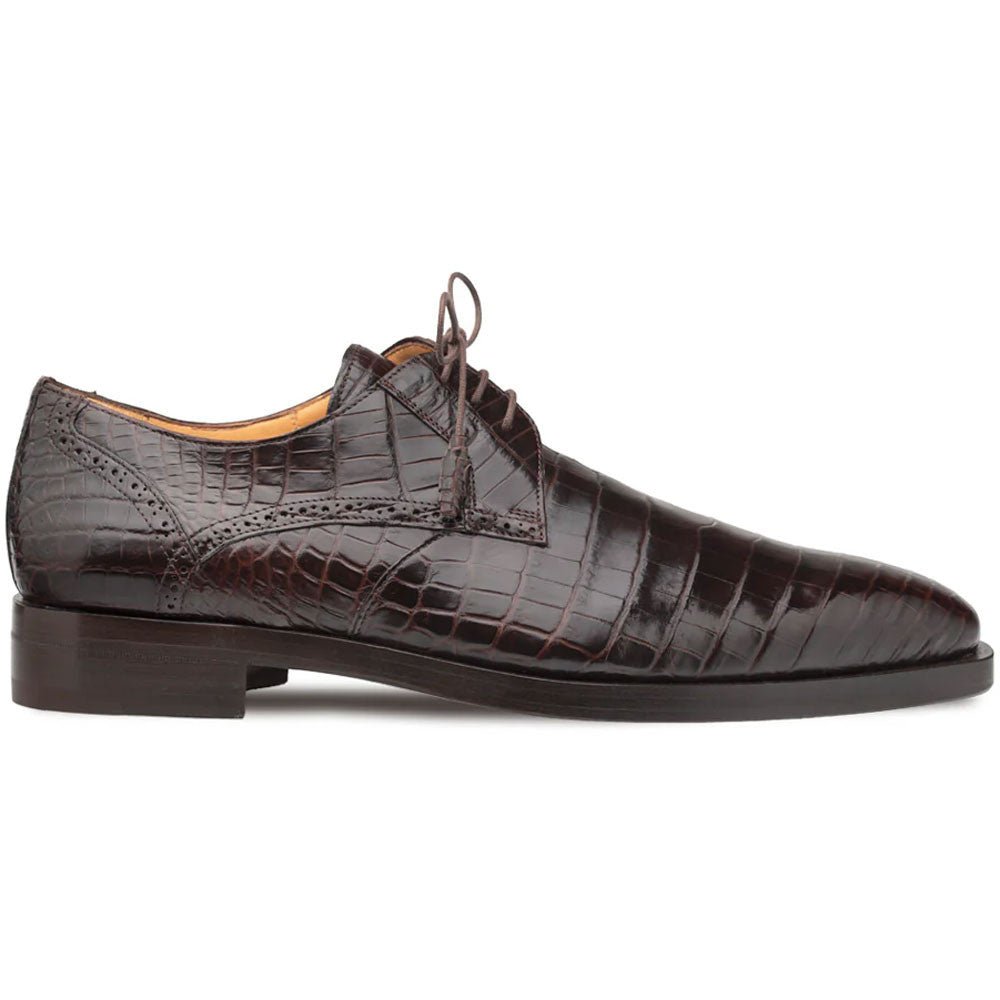 Mezlan Men's Genuine Alligator Brown Derby Lace - Up Shoes - shoeclassix.com