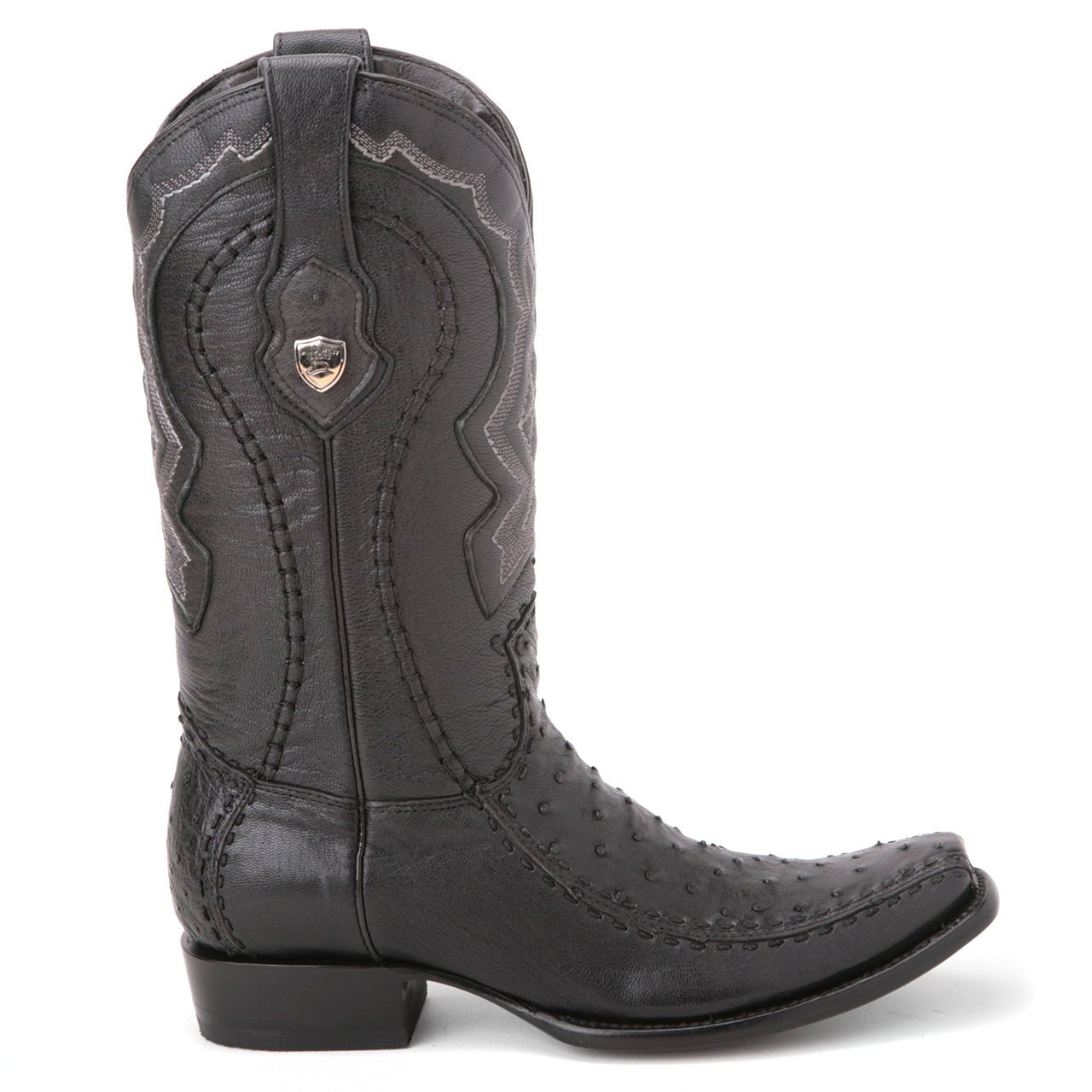 Wild West Black Genuine Ostrich & Leather Boots - shoeclassix.com