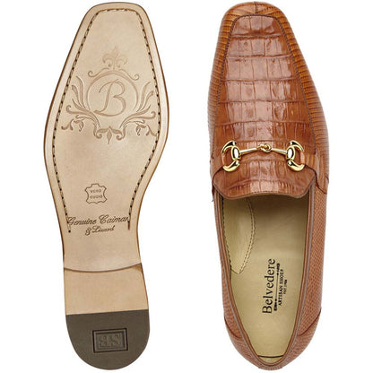 Belvedere Udine Brandy Men’s Genuine Caiman & Lizard Loafers