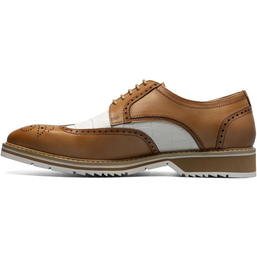 Stacy Adams Beaumont Wingtip Oxford in Nature and White