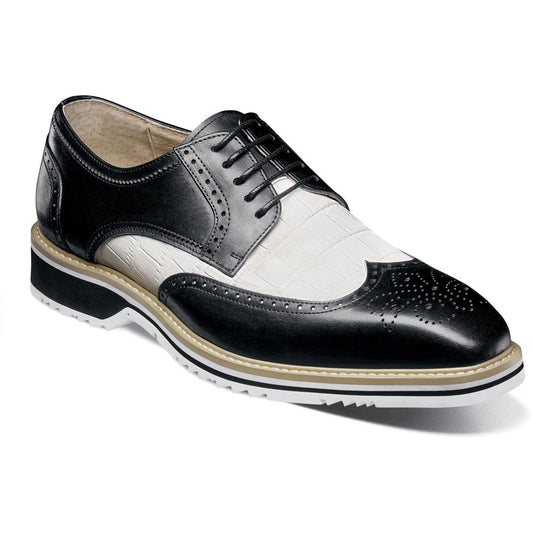 Stacy Adams Beaumont Wingtip Oxford in Black and White