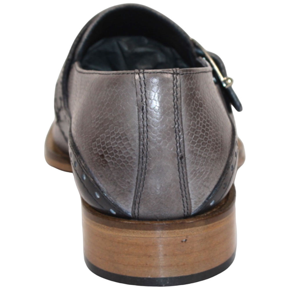 Duca Sezze Men's Light Grey/Dark Grey Snake Print/Calf-Skin Leather Loafers