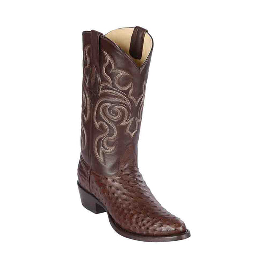 Los Altos Brown Western Boots Genuine Ostrich Skin
