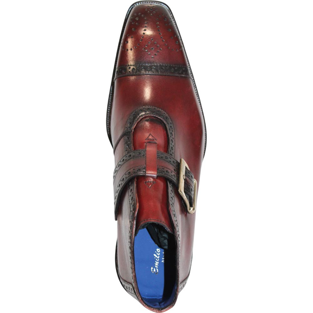 EMILIO FRANCO Aldo Antique Red Leather Buckle Boots