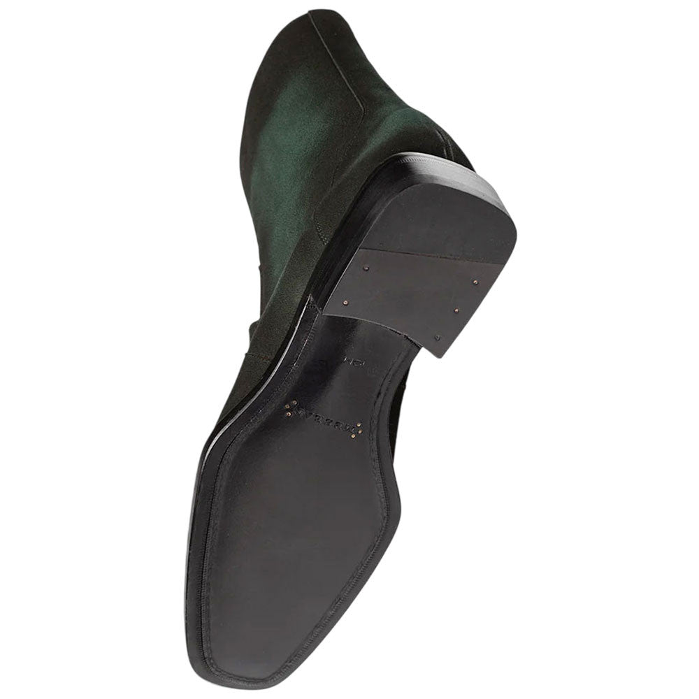 Mezlan Mystic Suede Ornament Boot - Men's Forest Asymmetric Ankle Dress Boot