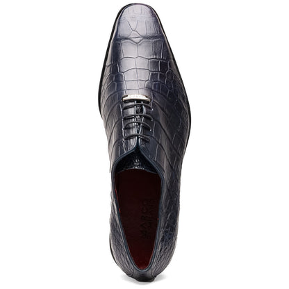 Bono Men’s Genuine Alligator Skin Oxfords | Marco Di Milano Exotic Shoes in Navy