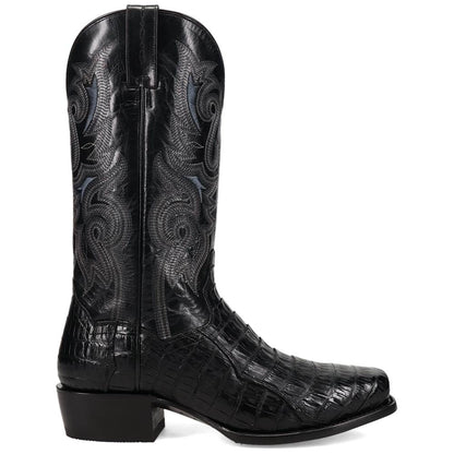 Dan Post Zandor Black Caiman Belly Square Toe Western Cowboy Boots