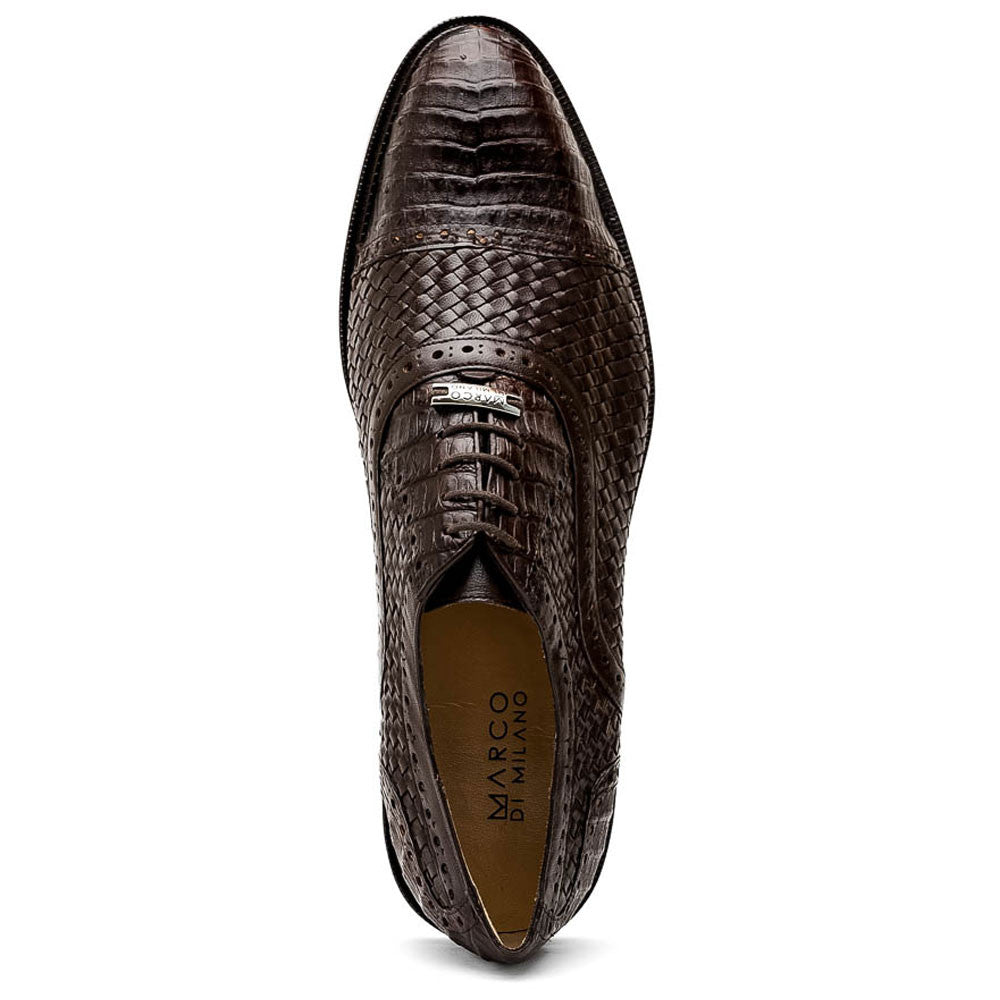 John Woven calfskin Genuine Caiman Crocodile Cap Toe Oxford | MARCO DI MILANO