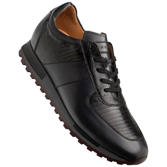 Mezlan Greenwich Genuine Lizard Skin Black Fashion Sneaker