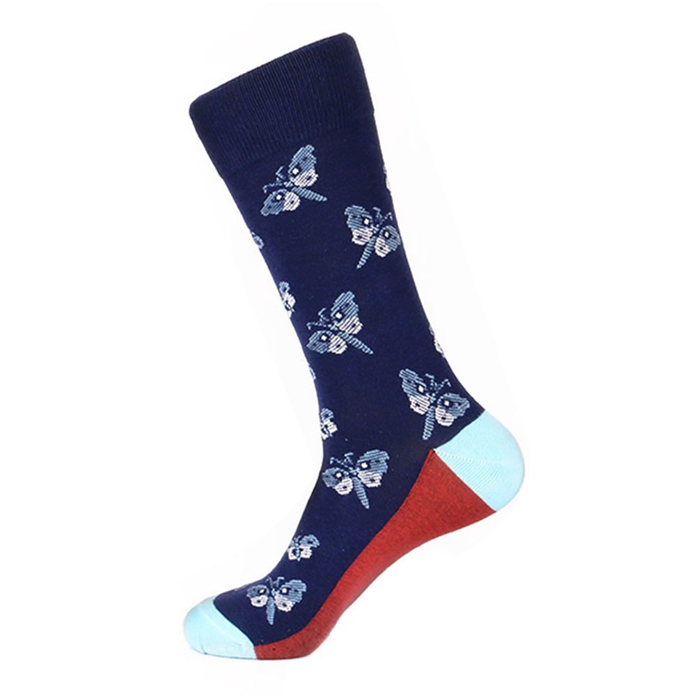 Steven Land Blue Multi Butterfly Pattern Men's Socks