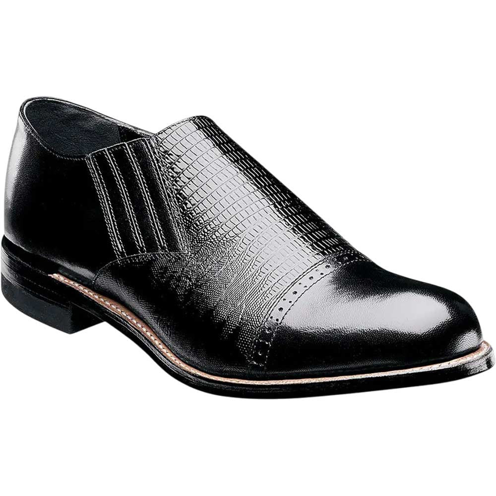 Stacy Adams Madison Black Kid & Lizard Print Slip-On
