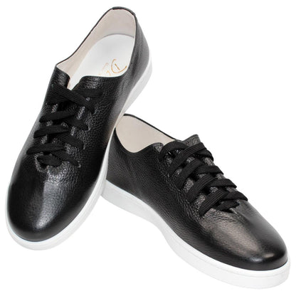 DUCA Max Black Men's Italian Leather Luxury Sneakers