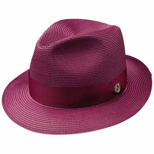 Stetson Rosebud Burgundy Florentine Milan Straw Hat
