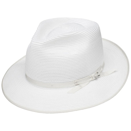 Stetson Stratoliner White Florentine Milan Firm Finish Straw Hat