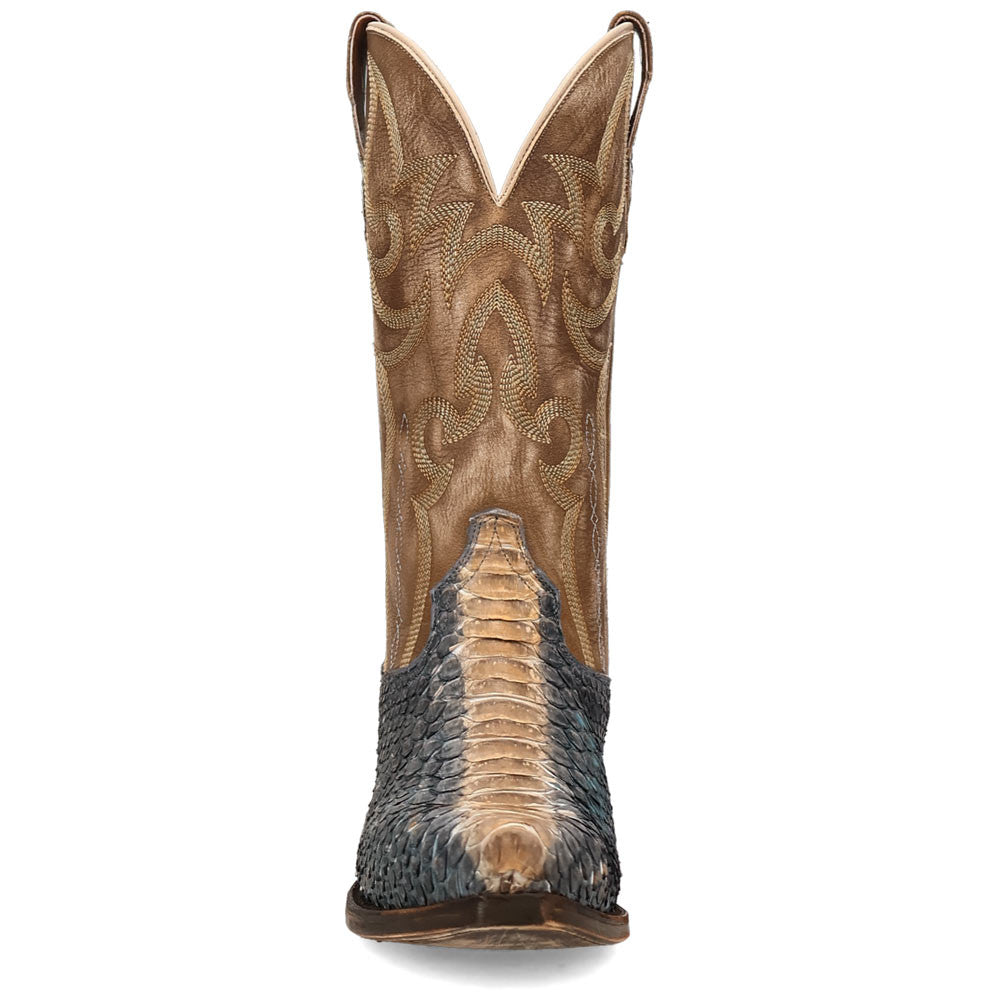 Dan Post Stryker Grey Exotic Python Skin Snip Toe Western Cowboy Boots