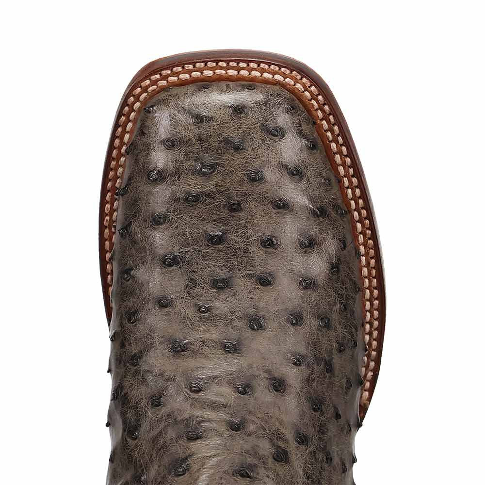 Dan Post Alamosa Grey Ostrich Quill Western Cowboy Leather Boots (USA Men Size)