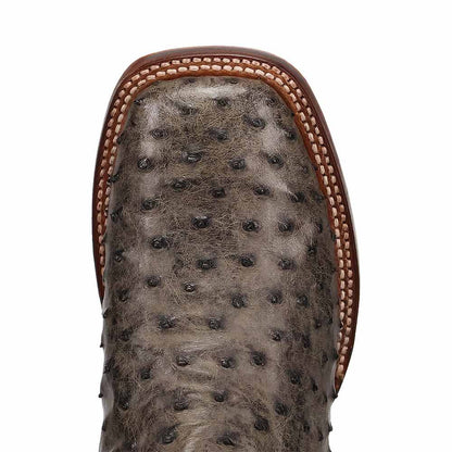 Dan Post Alamosa Grey Ostrich Quill Western Cowboy Leather Boots (USA Men Size)