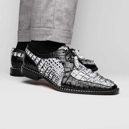 Caribe Men’s Genuine Hornback Caiman Crocodile Dress Derby | Marco Di Milano