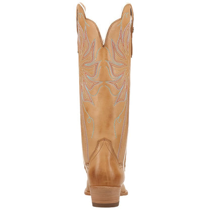 Dan Post Grace Women's Tan Leather Western Boot - 15" Shaft, Snip Toe