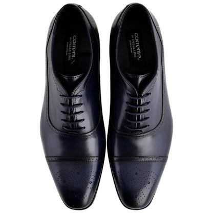 Corrente Men's Perforated Cap-Toe Oxford - Navy