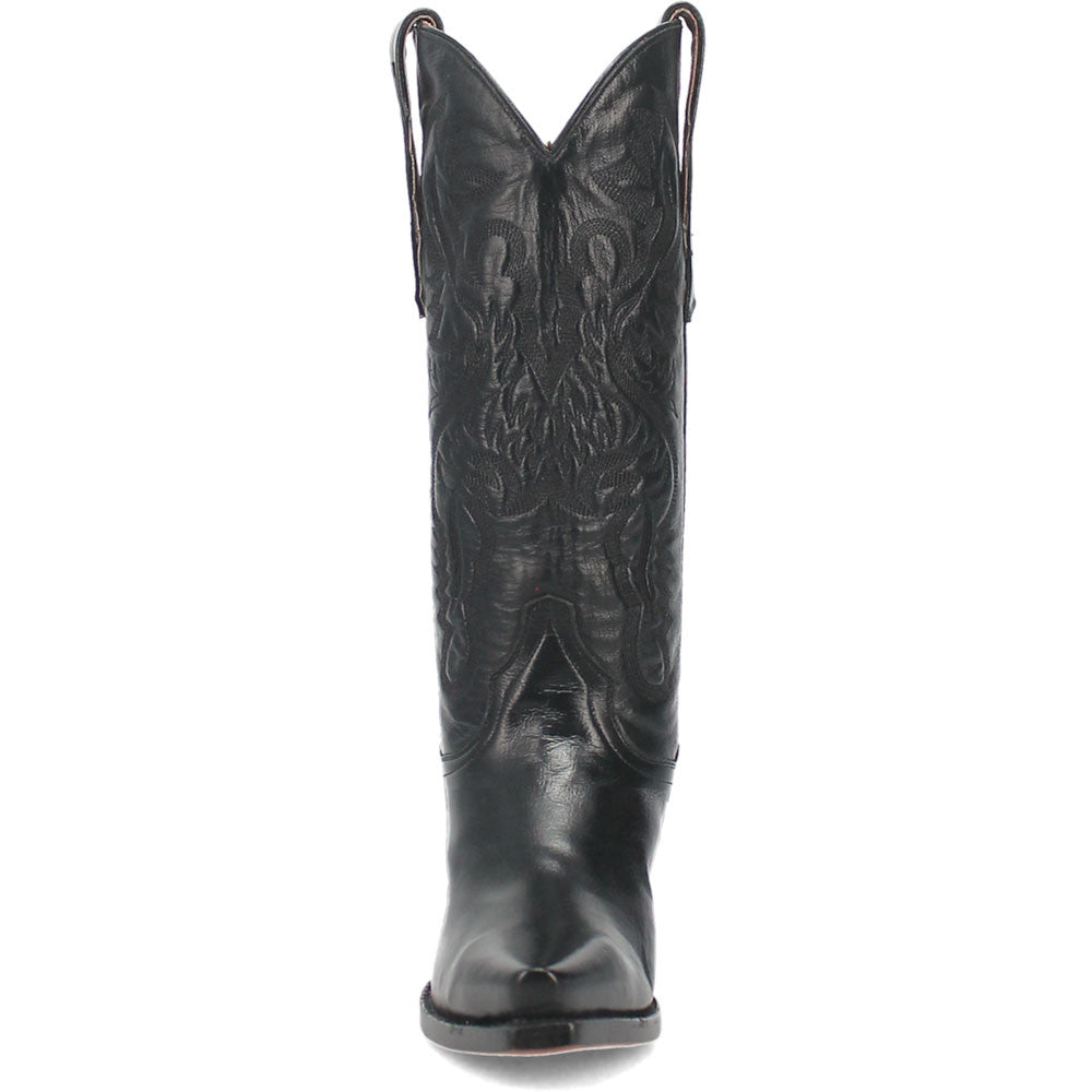 Dan Post Women’s Maria 13” Snip Toe Black Napalino Leather Fashion Boot