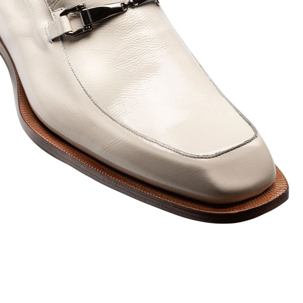 Mezlan Accola Men's Hi-Shine Textured Bone Dress Loafer
