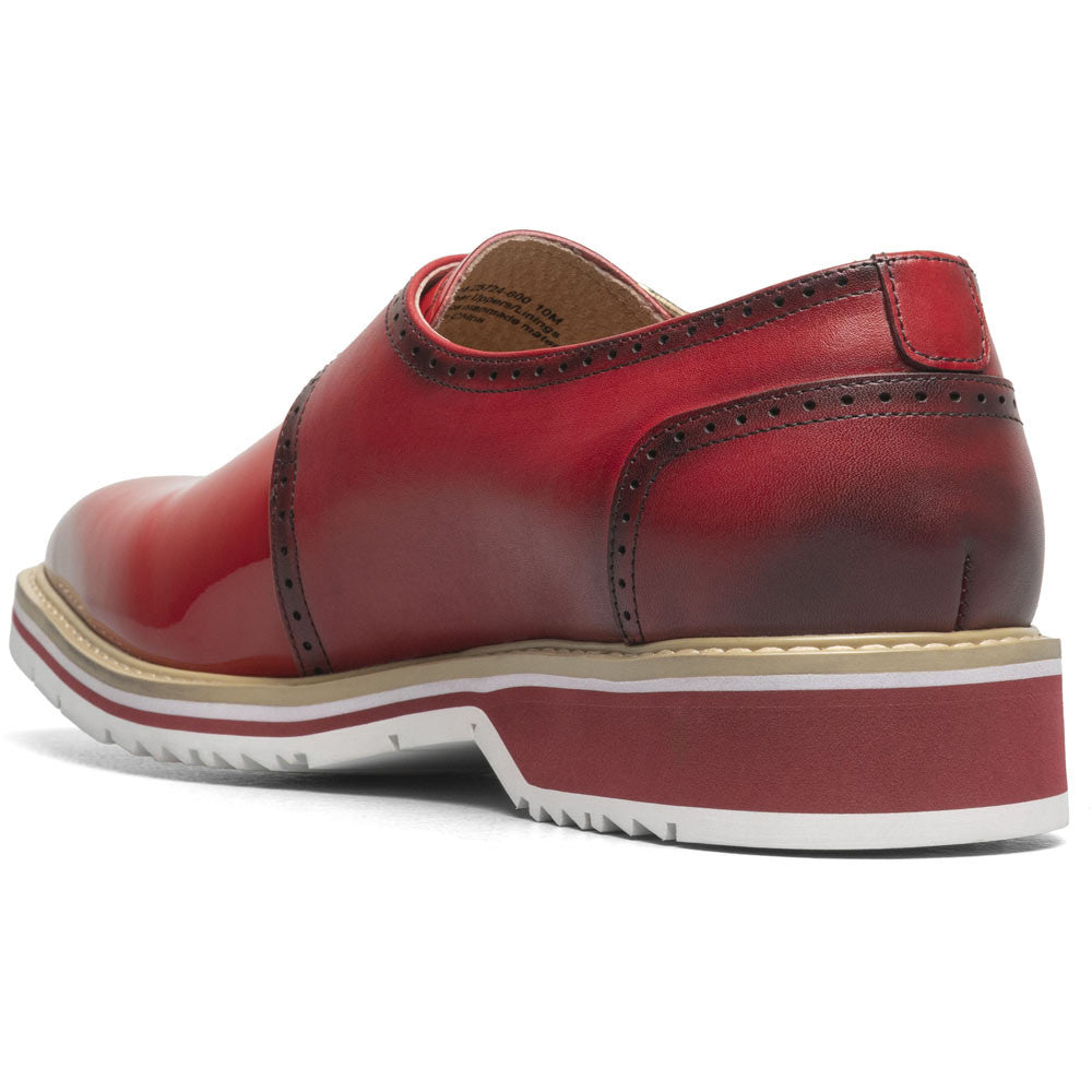 Stacy Adams Bartram Plain Toe Monk Strap in Red