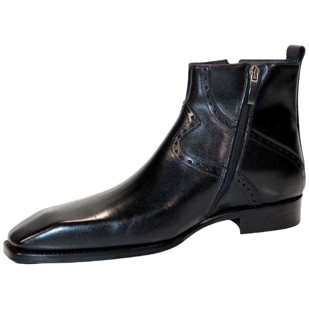 Duca Pedaso Men's Black Calf-Skin Leather Boots
