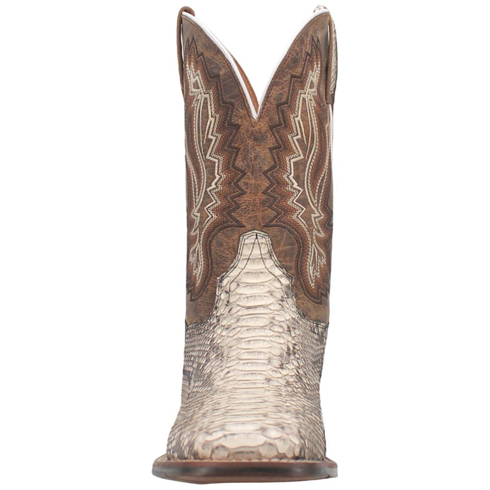 Dan Post Brutus Men's Natural Python Cowboy Boot - Square Toe, Stockman Heel