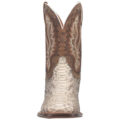 Dan Post Brutus Men's Natural Python Cowboy Boot - Square Toe, Stockman Heel