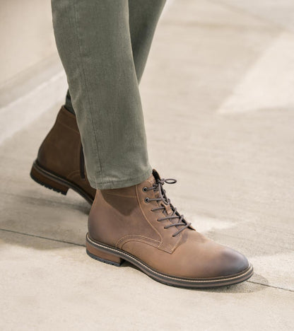 Forge Plain Toe Lace Up Boot | Florsheim Brown CH Dress Boots for Men