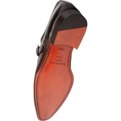 Mezlan Men's Pego Deerskin & Calfskin Monk Strap in Brown