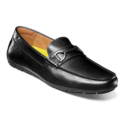 Florsheim Black Driver Suede and Leather Moc Toe Bit Shoes