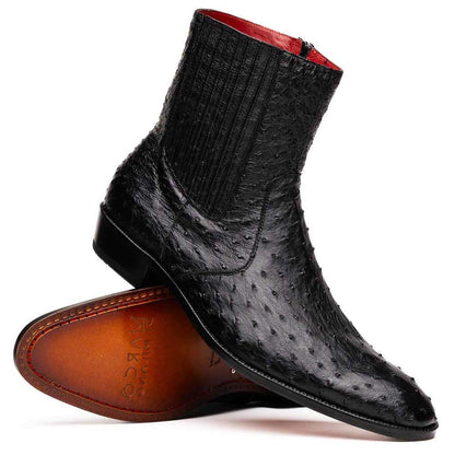 Marco Di Milano Giorgio Dress Black Ostrich Quill Boots