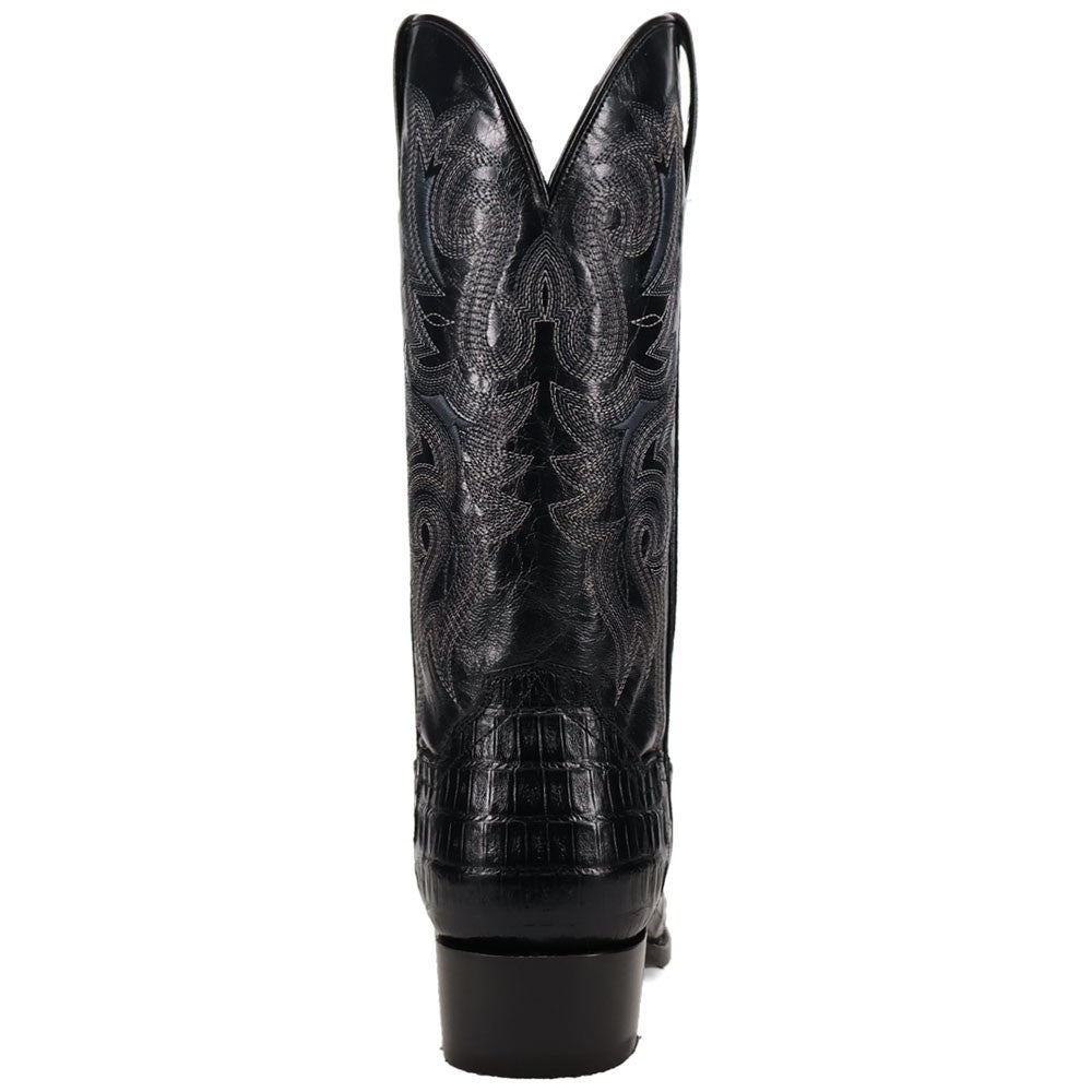 Dan Post Zandor Black Caiman Belly Square Toe Western Cowboy Boots
