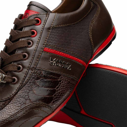 Marco Di Milano Portofino Ostrich Leg Sneaker - Brown