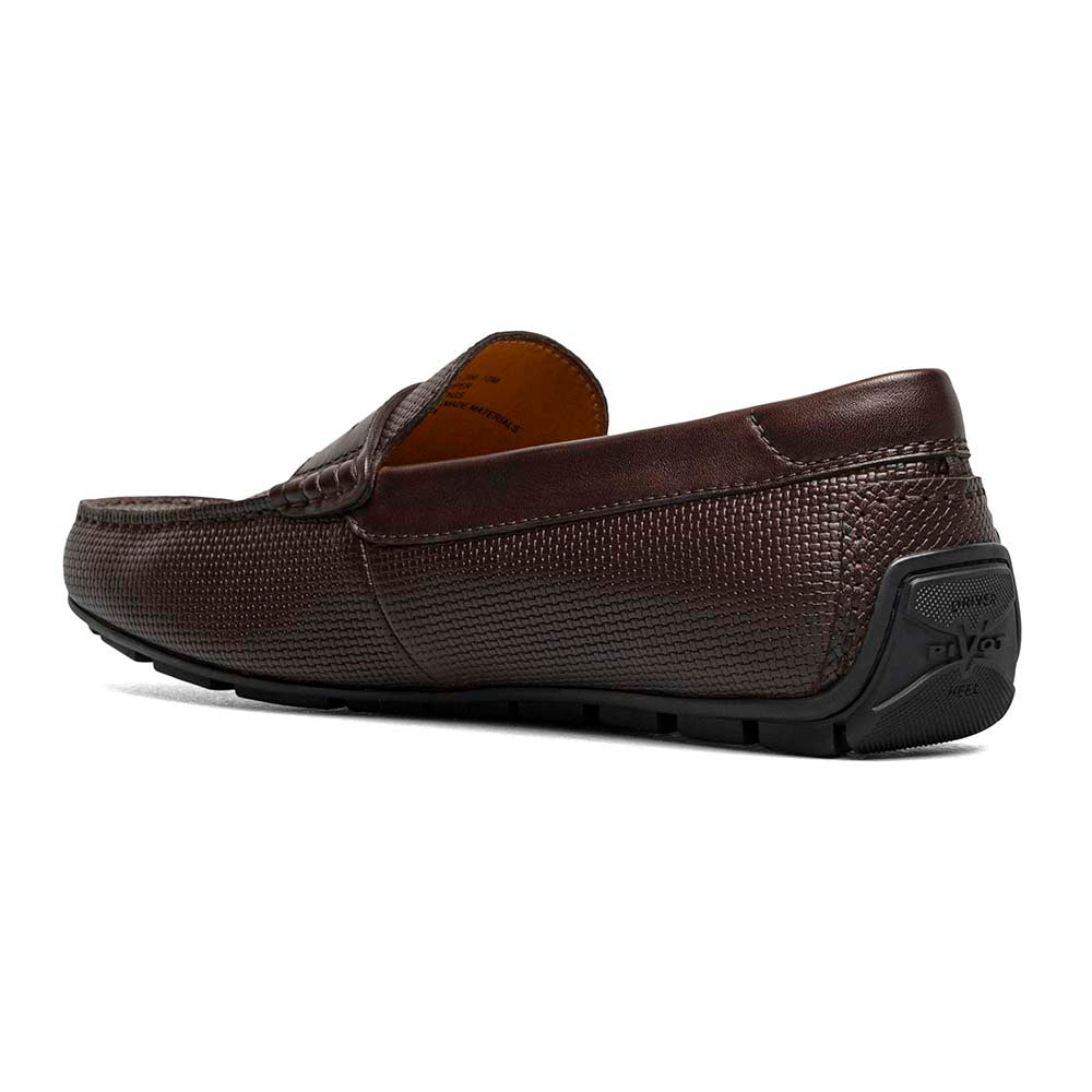 Florsheim Brown Print Leather Weaved Moc Toe Penny Driver