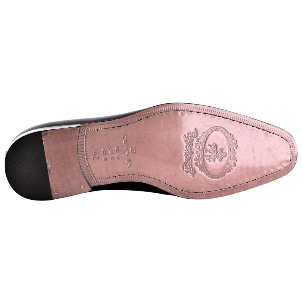 Corrente Men's Perforated Cap-Toe Oxford - Black