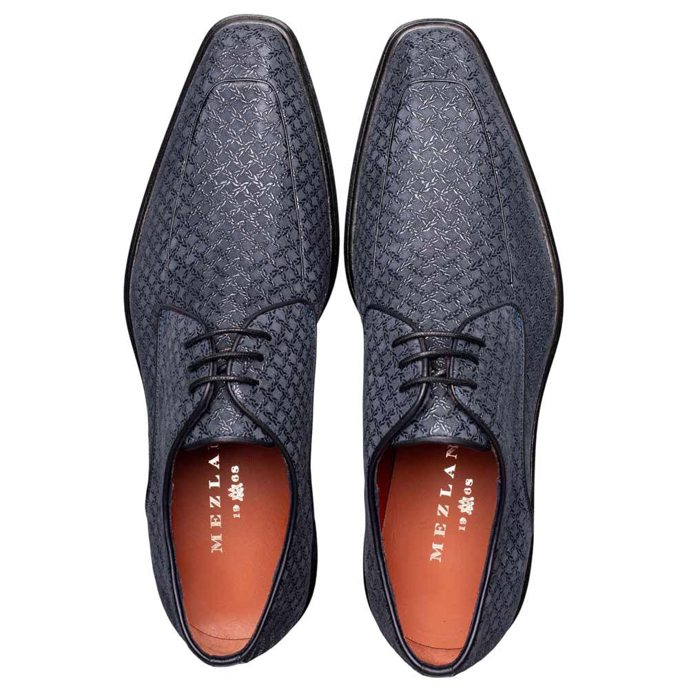 Mezlan Montage Printed Suede Derby - Men's Blue Exclusive Printed Suede Derby