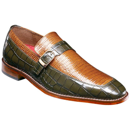 Stacy Adams Rubiano Moc Toe Buckle Strap Slip-On - Olive Multi